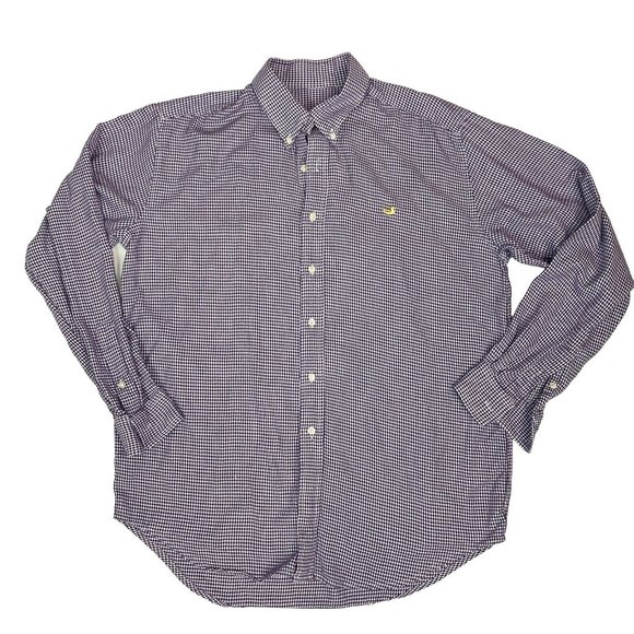 Southern Marsh Other - Southern Marsh Large Houndstooth Mens L/S Button Up Shirt Purple Flannel